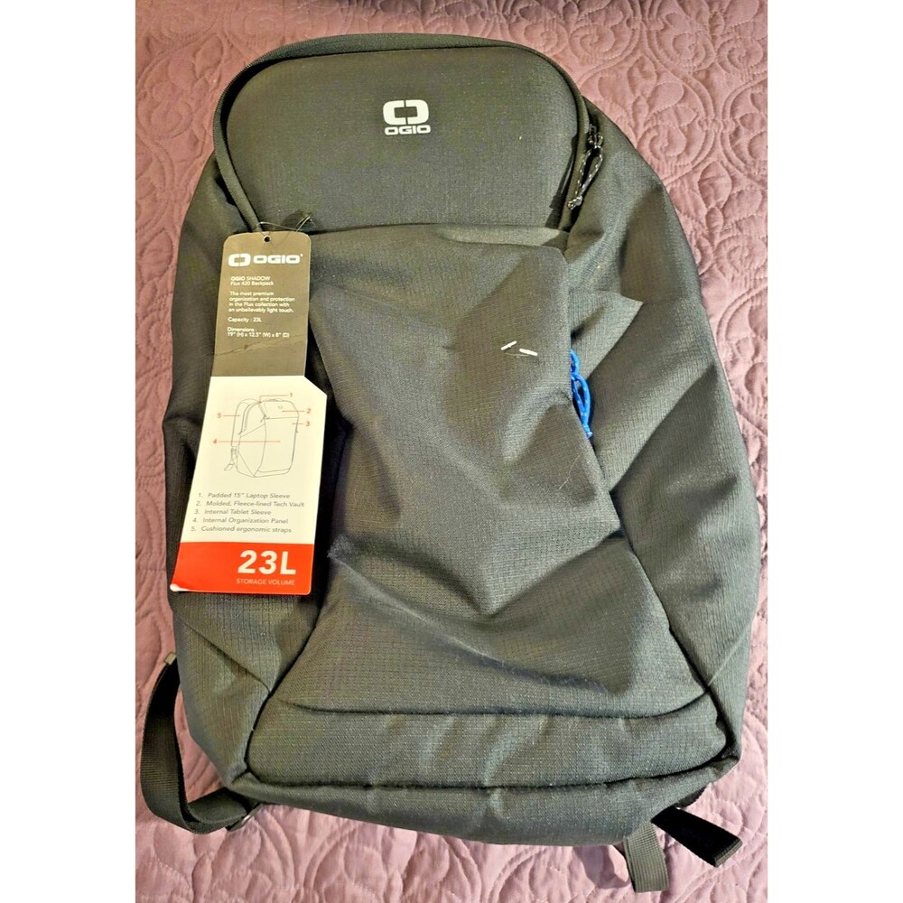 Ogio Shadow Core Flux 420 Backpack Black NEW WITH TAGS 23L 19x12.5x8